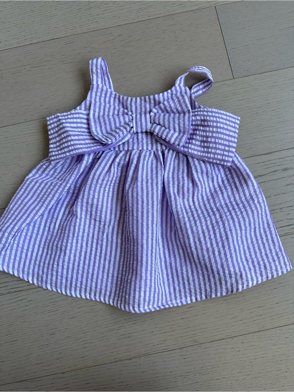 Lilac & White Striped Bow-Tie Sundress Top